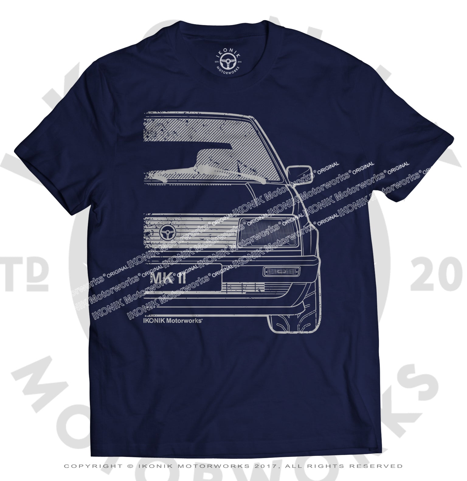 VW MK2 Classic Jetta Gray Scale Tee Ikonik Motorworks