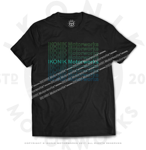 Ikonik Motorworks Logo Branded Green Gradient Tee