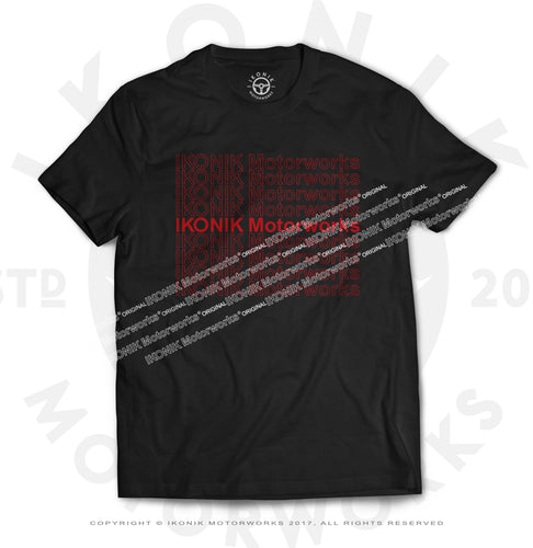 Ikonik Motorworks Logo Branded Red Tee